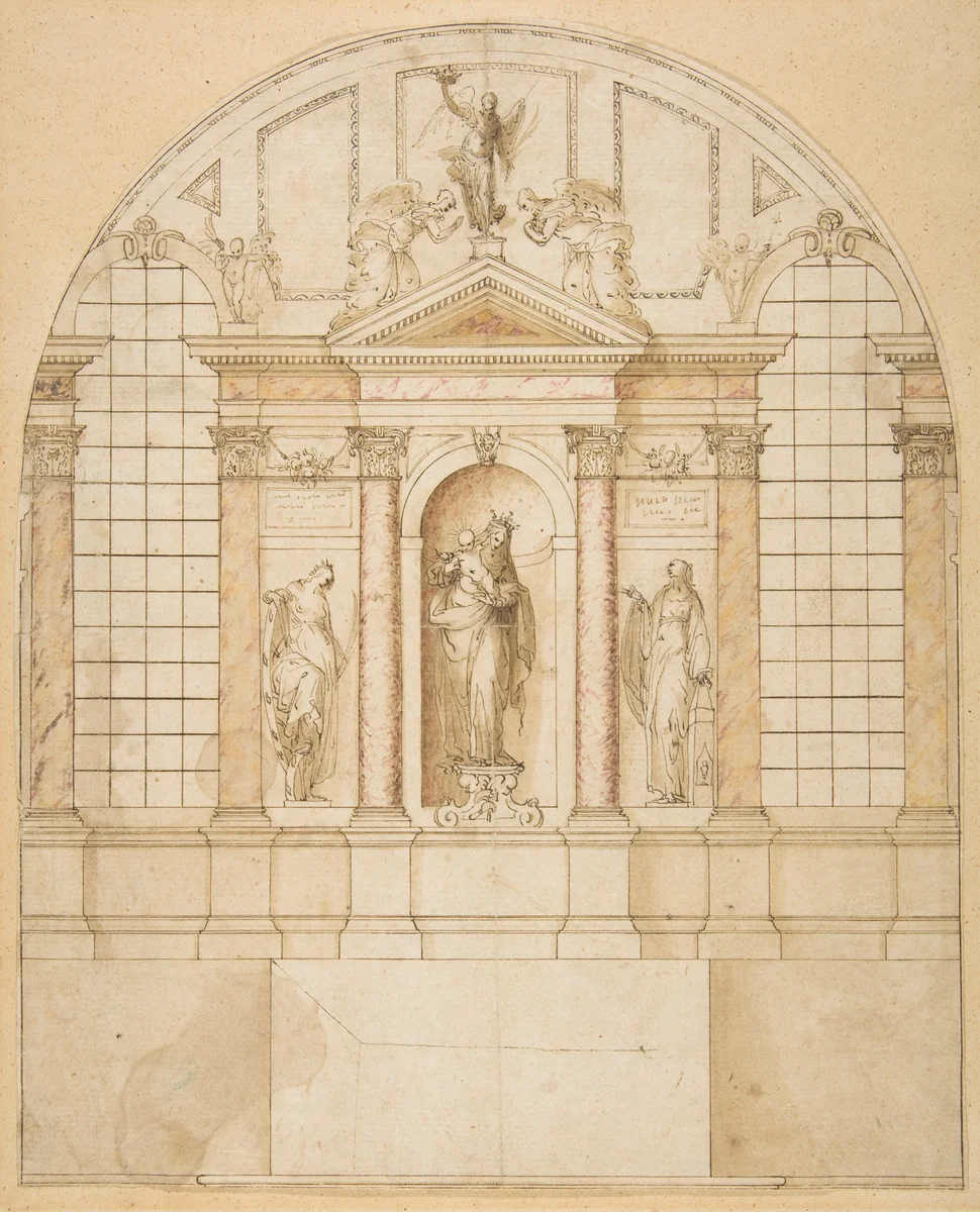 Design for an Altarpiece by anonymous, drawing, 1670-1730
