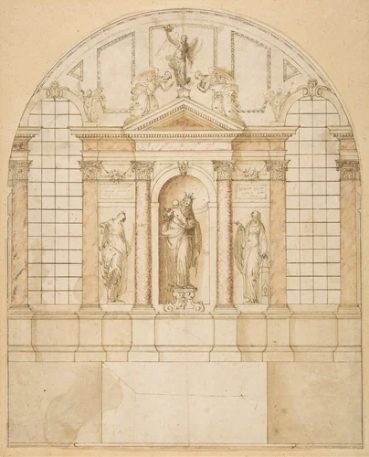 Design for an Altarpiece by anonymous, drawing, 1670-1730