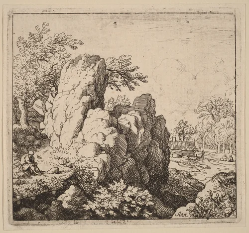 Large Rock by Allart van Everdingen, print, 1645-1656