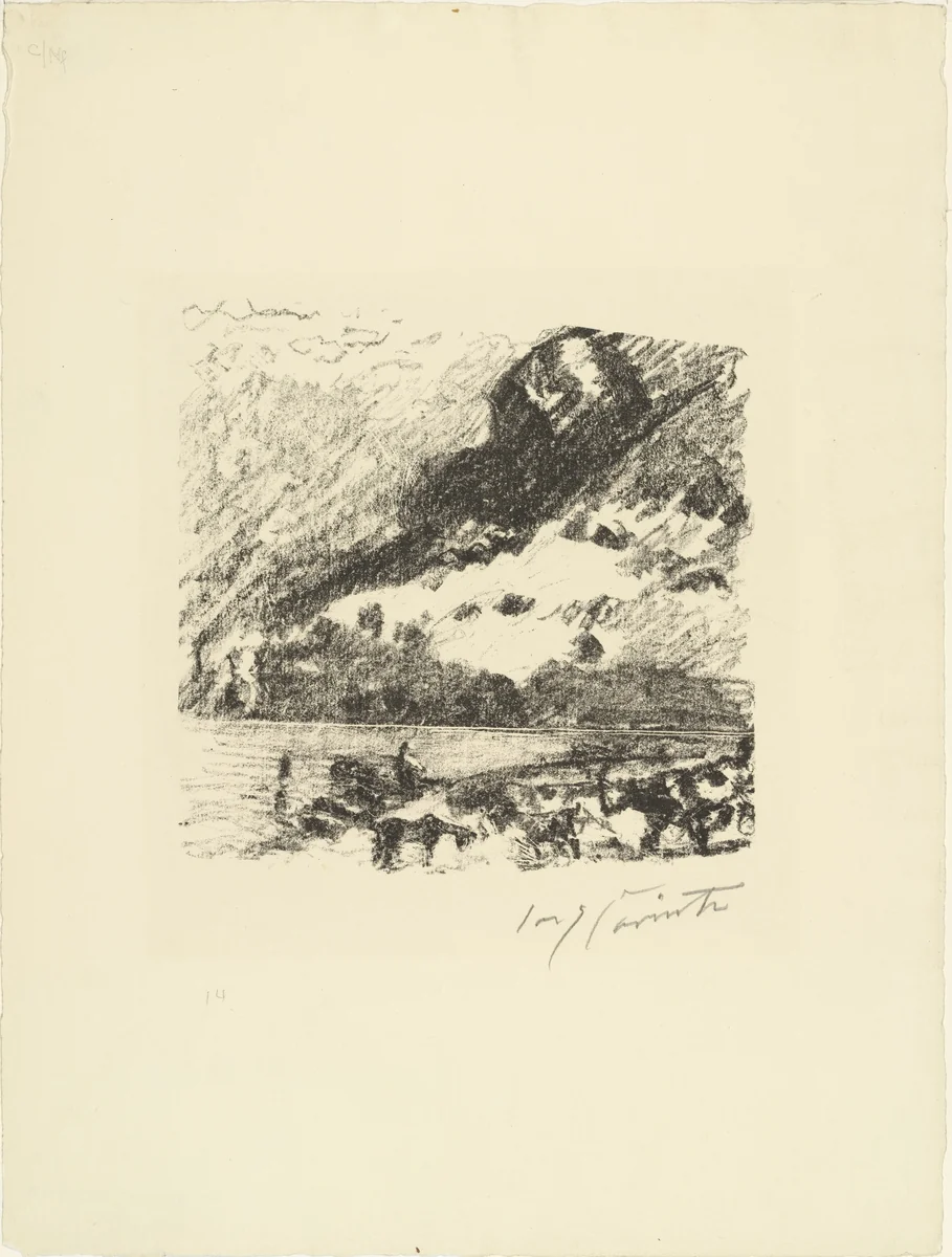 Bergsee from the portfolio Swiss Landscapes (Schweizer Landschaften) by Lovis Corinth, print, 1924