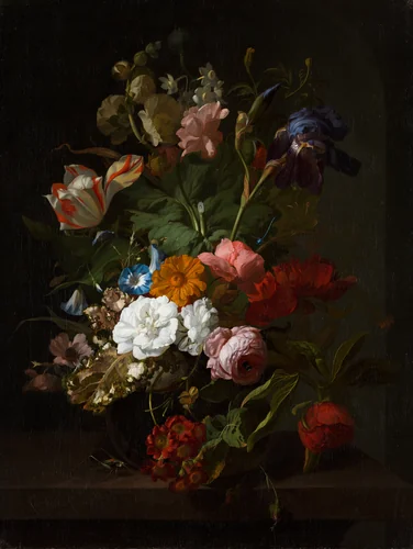 Vase with Flowers by Rachel Ruysch, painting, 1700