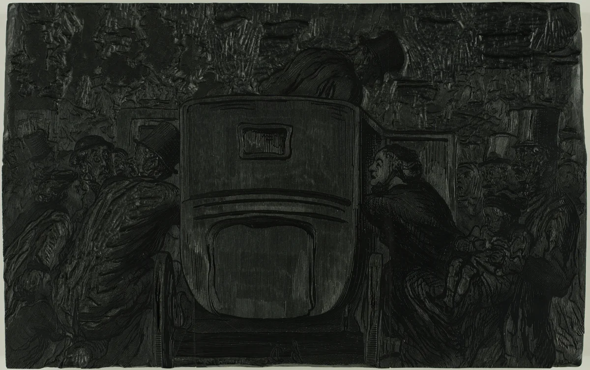 At the Universal Exhibition. The visitor will easily find any means of transportation to return to his hotel by Honoré-Victorin Daumier, print, 1867