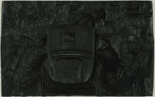 At the Universal Exhibition. The visitor will easily find any means of transportation to return to his hotel by Honoré-Victorin Daumier, print, 1867