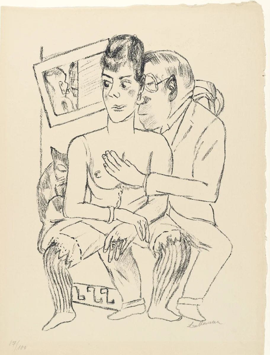 Deaf and Dumb (Taubstumme) from the deluxe edition of the periodical Der Ararat. Glossen, Skizzen und Notizen zur Neuen Kunst 2, no. 11 (1921) by Max Beckmann, print, 1921