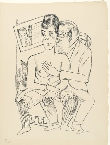 Deaf and Dumb (Taubstumme) from the deluxe edition of the periodical Der Ararat. Glossen, Skizzen und Notizen zur Neuen Kunst 2, no. 11 (1921) by Max Beckmann, print, 1921