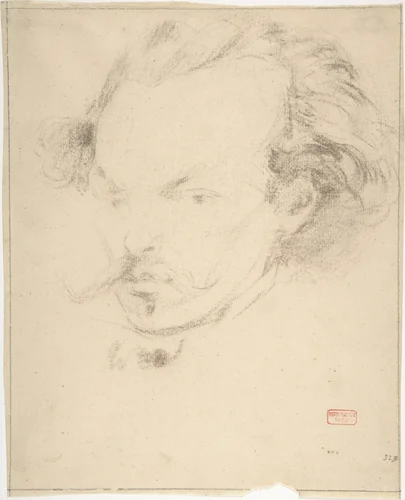 Portrait of the Artist (?) by Charles Bargue, drawing, 1850-1883