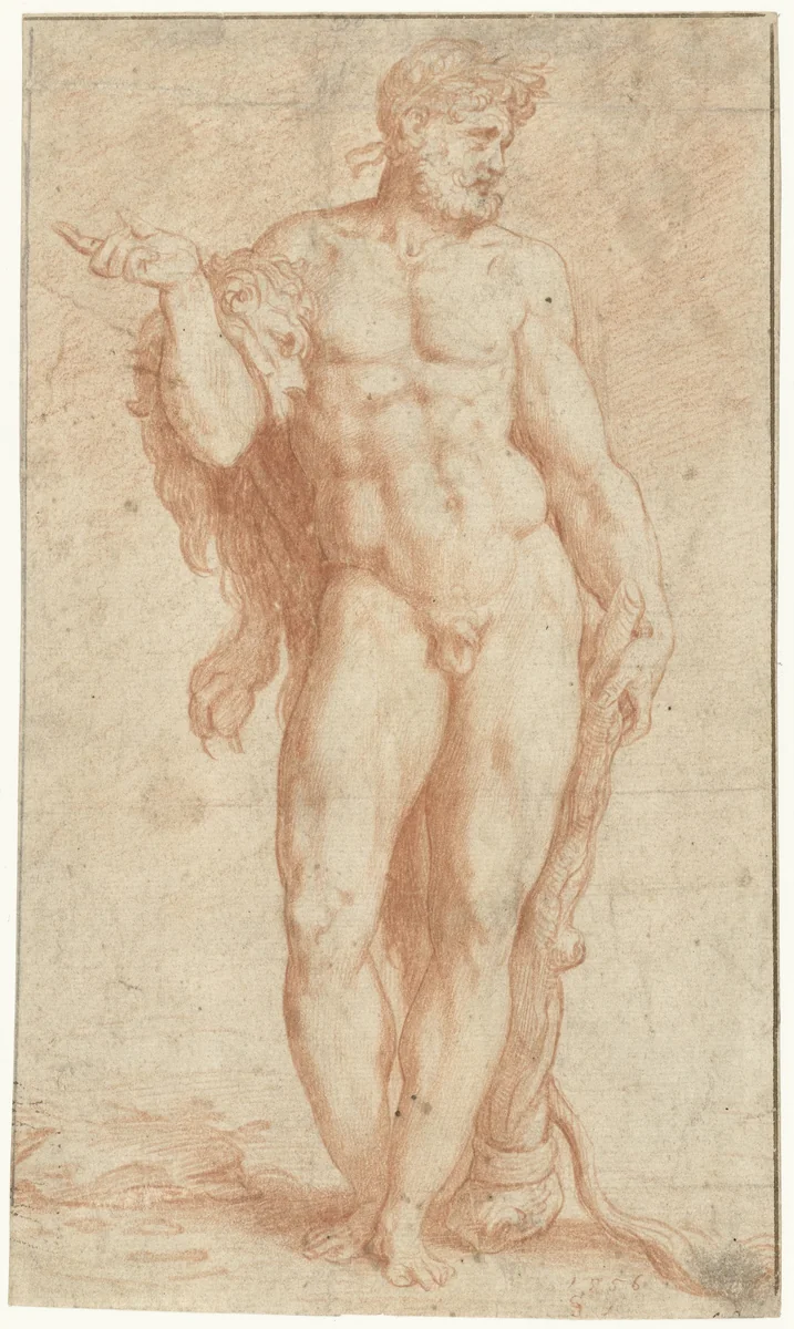 Hercules by Monogrammist CS, drawing, 1556