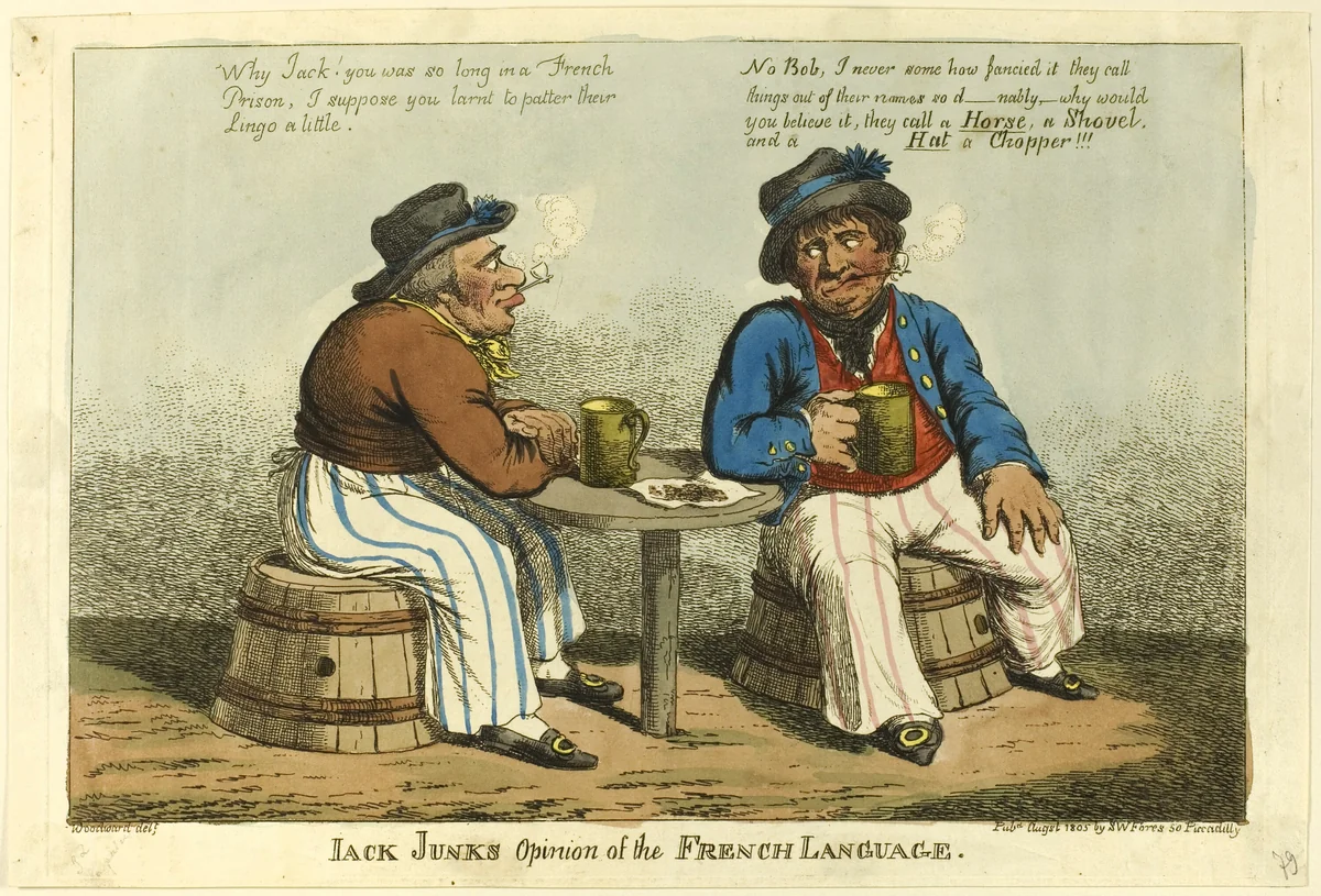 Jack Junk's Opinion of French Language by Charles Williams, print, 1805