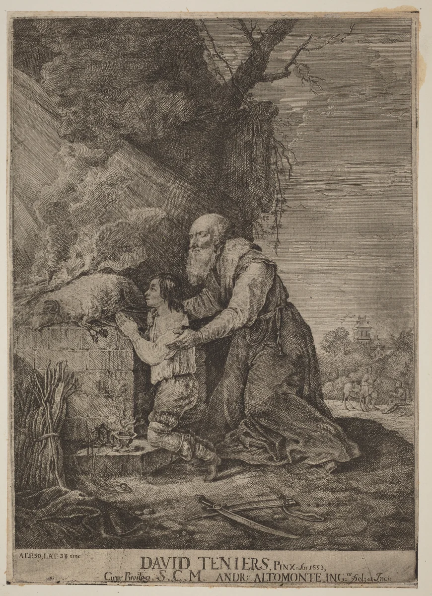 Sacrifice of Isaac by Andreas Altomonte, print, 1699-1780