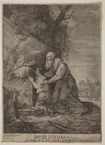 Sacrifice of Isaac by Andreas Altomonte, print, 1699-1780
