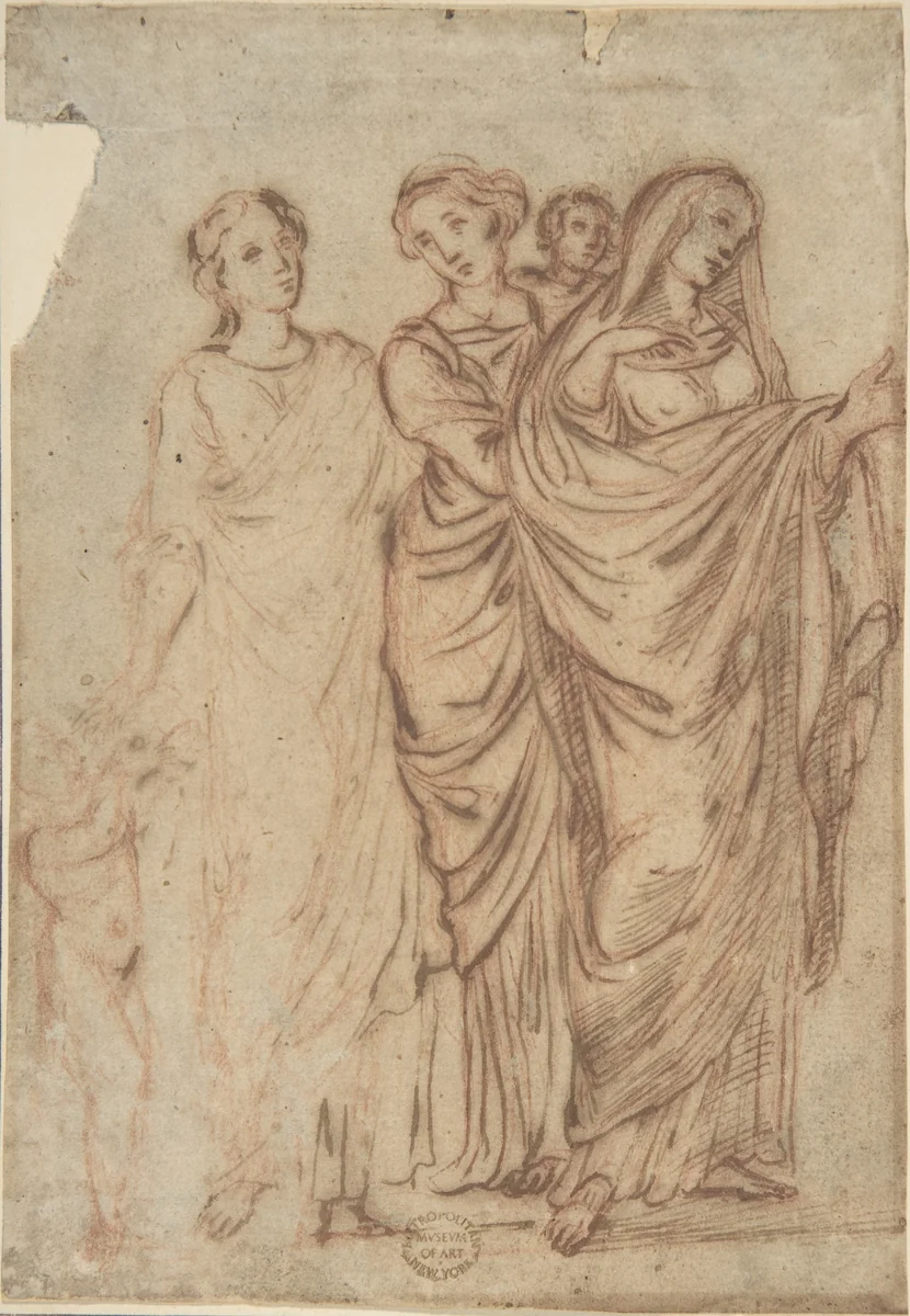 Group of Women by anonymous, drawing, 1700-1800
