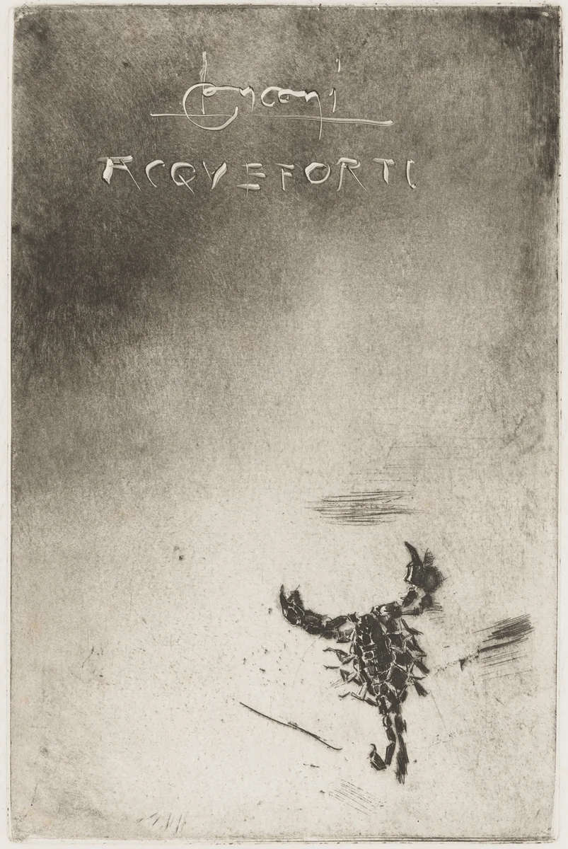 Frontispiece with Scorpion by Luigi Conconi, print, 1884