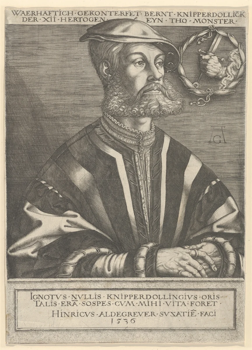 Bernt Knipperdolling by Heinrich Aldegrever, print, 1536