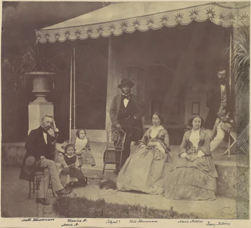 [Group Portrait of the Antoine and Häusermann Families] by Franz Antoine, photograph, 1850-1869