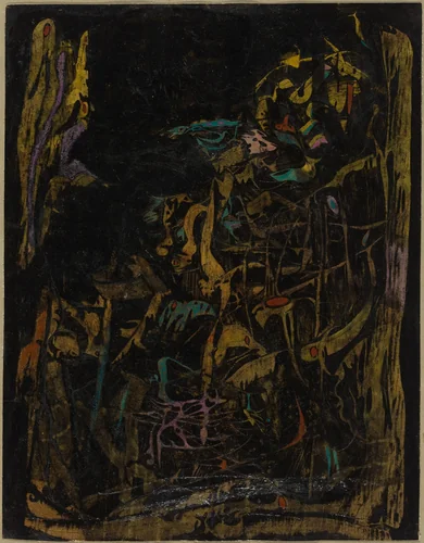 Composition II, Dark by Simon Hantaï, drawing, 1922-1992