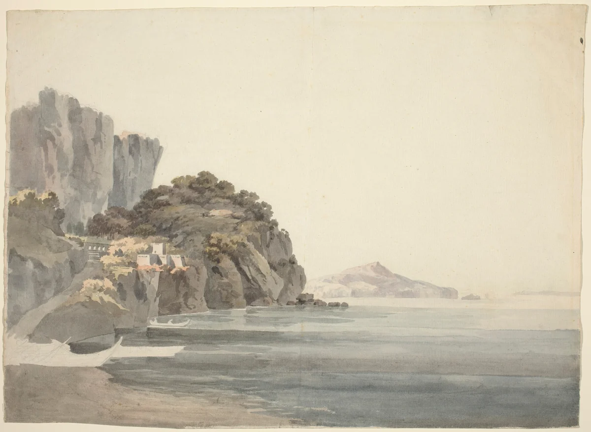 An Italian Coast Scene by John Smith, drawing, 1776-1781