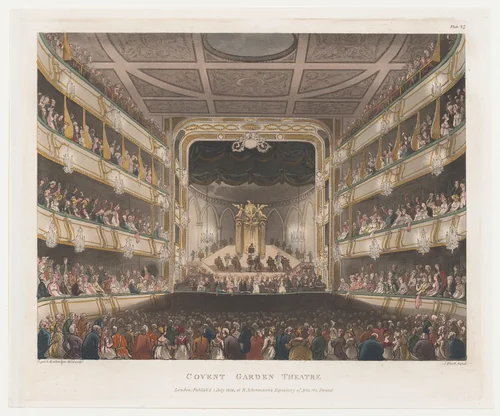 Covent Garden Theatre by Thomas Rowlandson, print, 1808