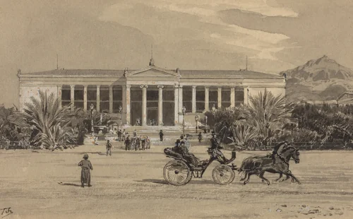 University by Themistocles von Eckenbrecher, drawing, 1890