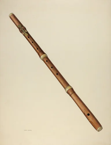 Zoar Flute Recorder by Jerry Guinta, index of american design, 1938