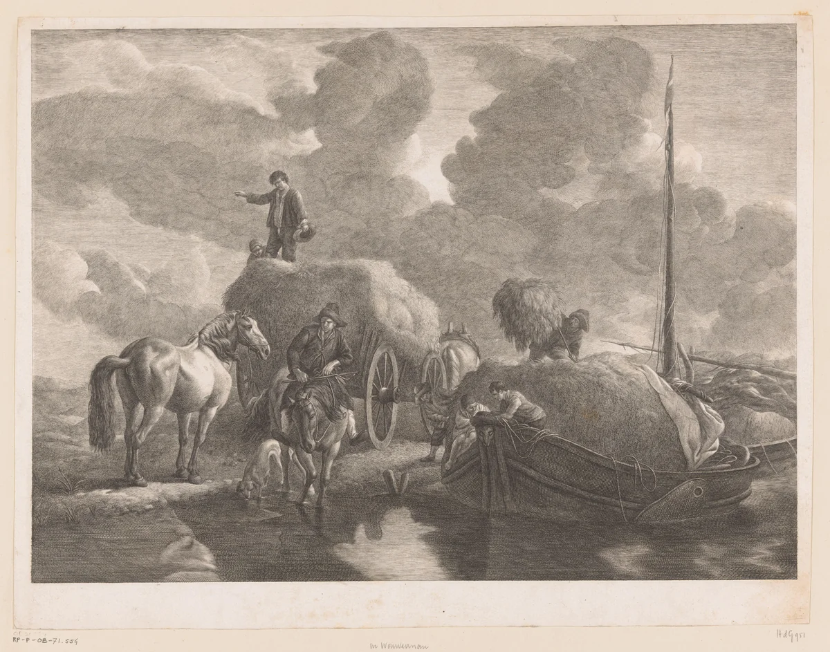 Hooitransport by Jean Moyreau, print, 1748