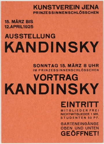 Ausstellung Kandinsky by Walter Dexel, design, 1925