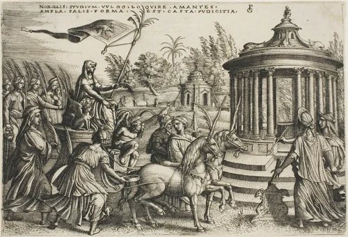 The Triumph of Chastity, plate two from The Triumphs of Petrarch by Georg Pencz, print, 1534-1544