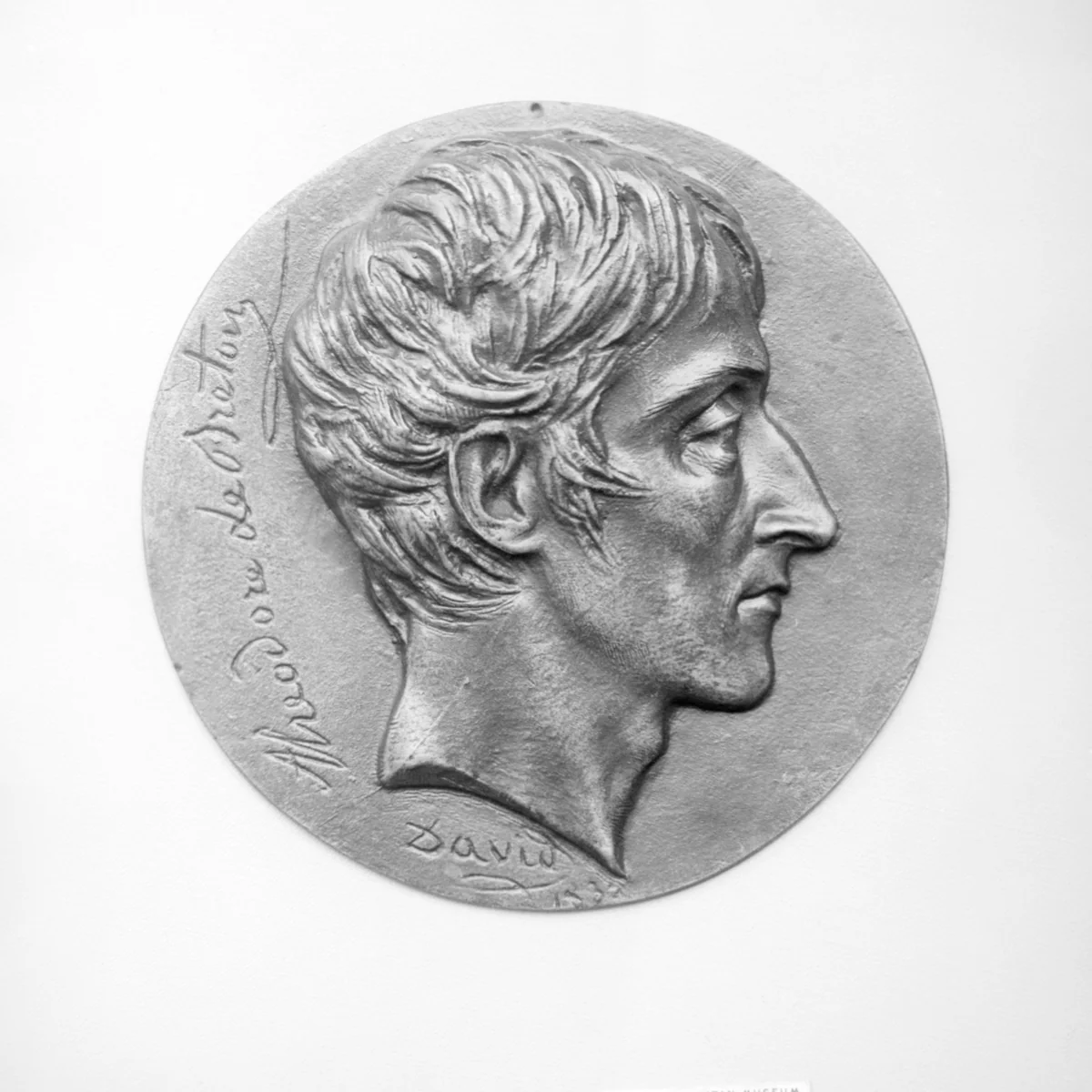 Theodore Le Breton (1803–1883), French workman-poet by Pierre-Jean David d'Angers, metalwork, 1836