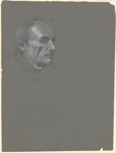 Head of a Man by Enoch Wood Perry, Jr., drawing, 1870-1880
