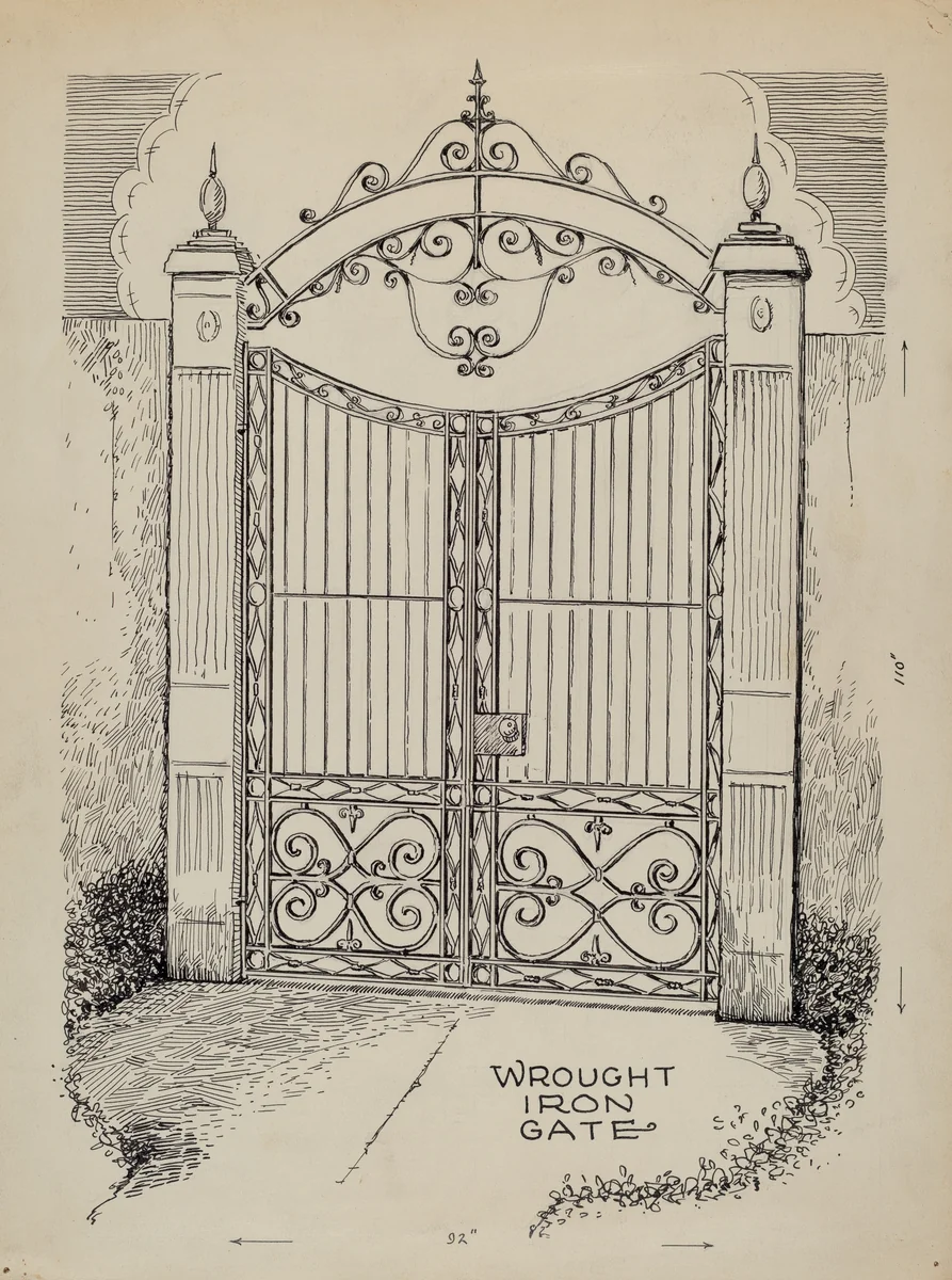 Wrought and Cast Iron Gates by Al Curry, index of american design, 1936