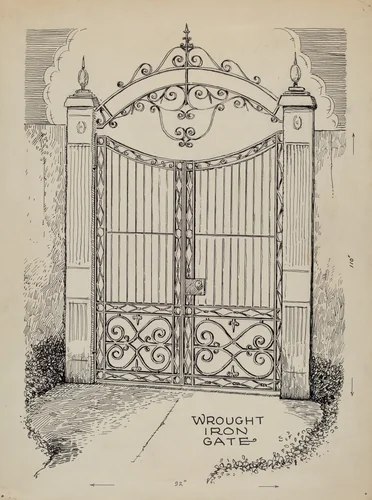 Wrought and Cast Iron Gates by Al Curry, index of american design, 1936