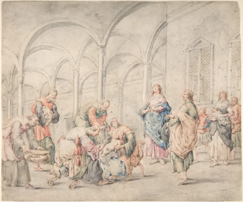 The Circumcision by Leonaert Bramer, drawing, 1611-1674