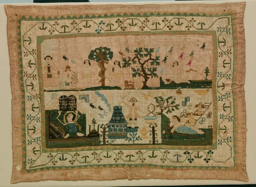 Sampler by Sarah Lawrence, artwork, 1768