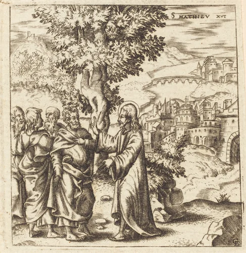 Christ Admonishes His Disciples by Léonard Gaultier, print, 1576-1580