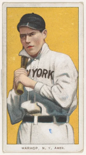 Warhop, New York, American League, from the White Border series (T206) for the American Tobacco Company by American Tobacco Company, print, 1909-1911
