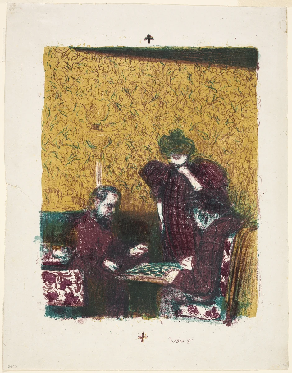 The Game of Checkers by Edouard Jean Vuillard, print, 1899
