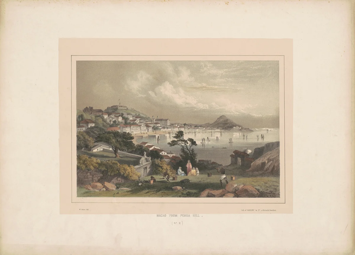 Macao from Penha Hill by William Heine, portfolio, 1856