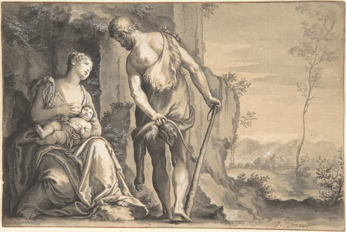 The Family of Cain by Peter Oliver, drawing, 1633-1647
