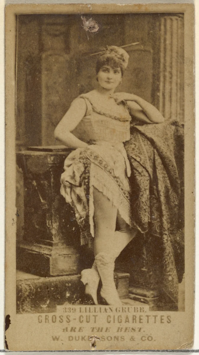 Card Number 339, Lillian Grubb, from the Actors and Actresses series (N145-3) issued by Duke Sons & Co. to promote Cross Cut Cigarettes by W. Duke, Sons & Co., photograph, 1880-1889