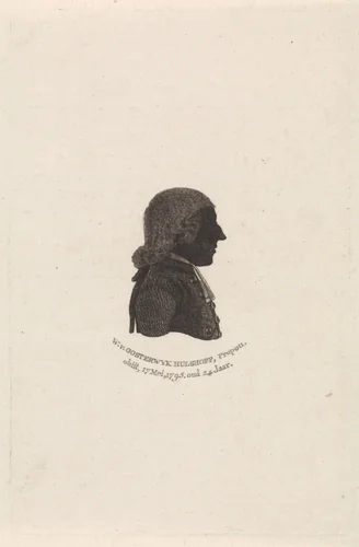 Silhouetportret van Willem van Oosterwijk Hulshoff by Antoni Zürcher, print, 1795-1797