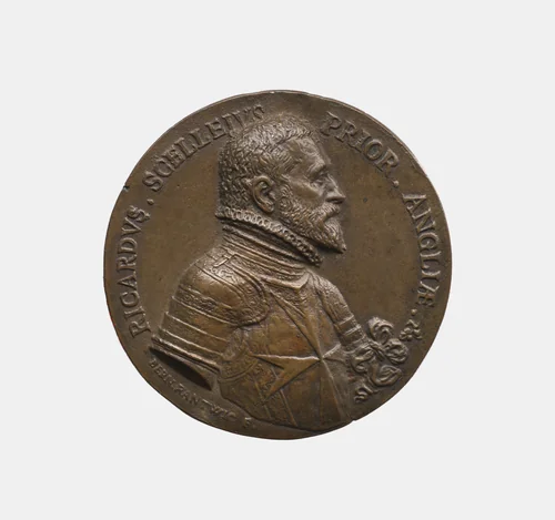 Sir Richard Shelley ca. 1513-ca. 1589 Prior of the English Nation of the Knights of Malta by Bernard Rantwic, metalwork, 1500-1599