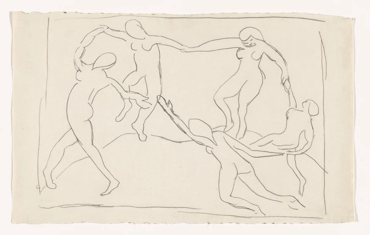 Study after Dance (I) by Henri Matisse, drawing, 1909