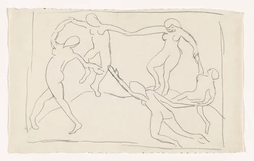 Study after Dance (I) by Henri Matisse, drawing, 1909