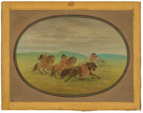 Camanchee Horsemanship by George Catlin, painting, 1861-1869