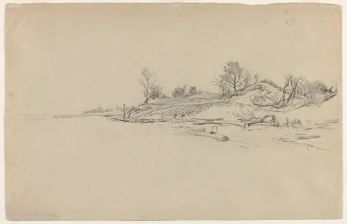 Sand Dunes, Lake Ontario by Homer Dodge Martin, drawing, 1869-1879