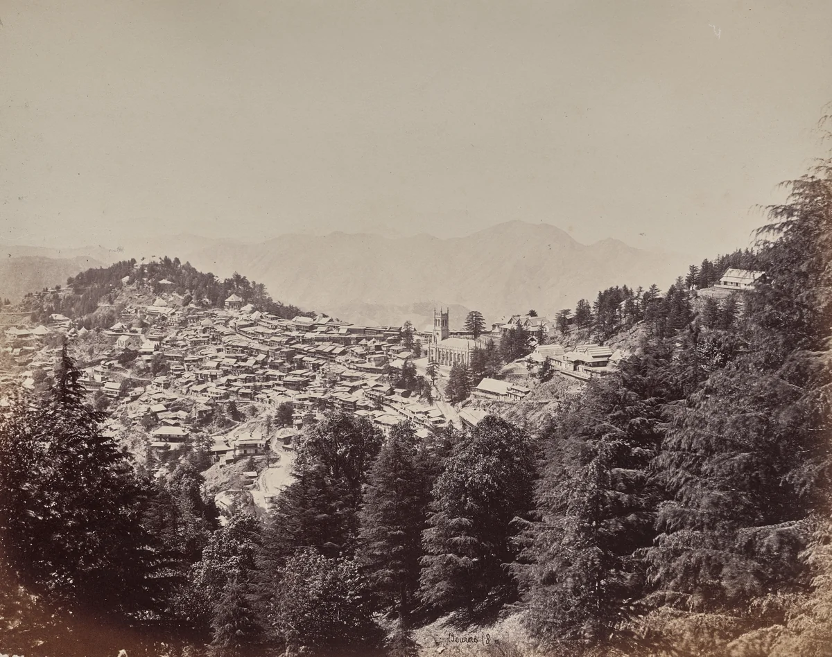 Shimla. From Mount Jakko, Looking West by Samuel Bourne, photograph, 1863-1870