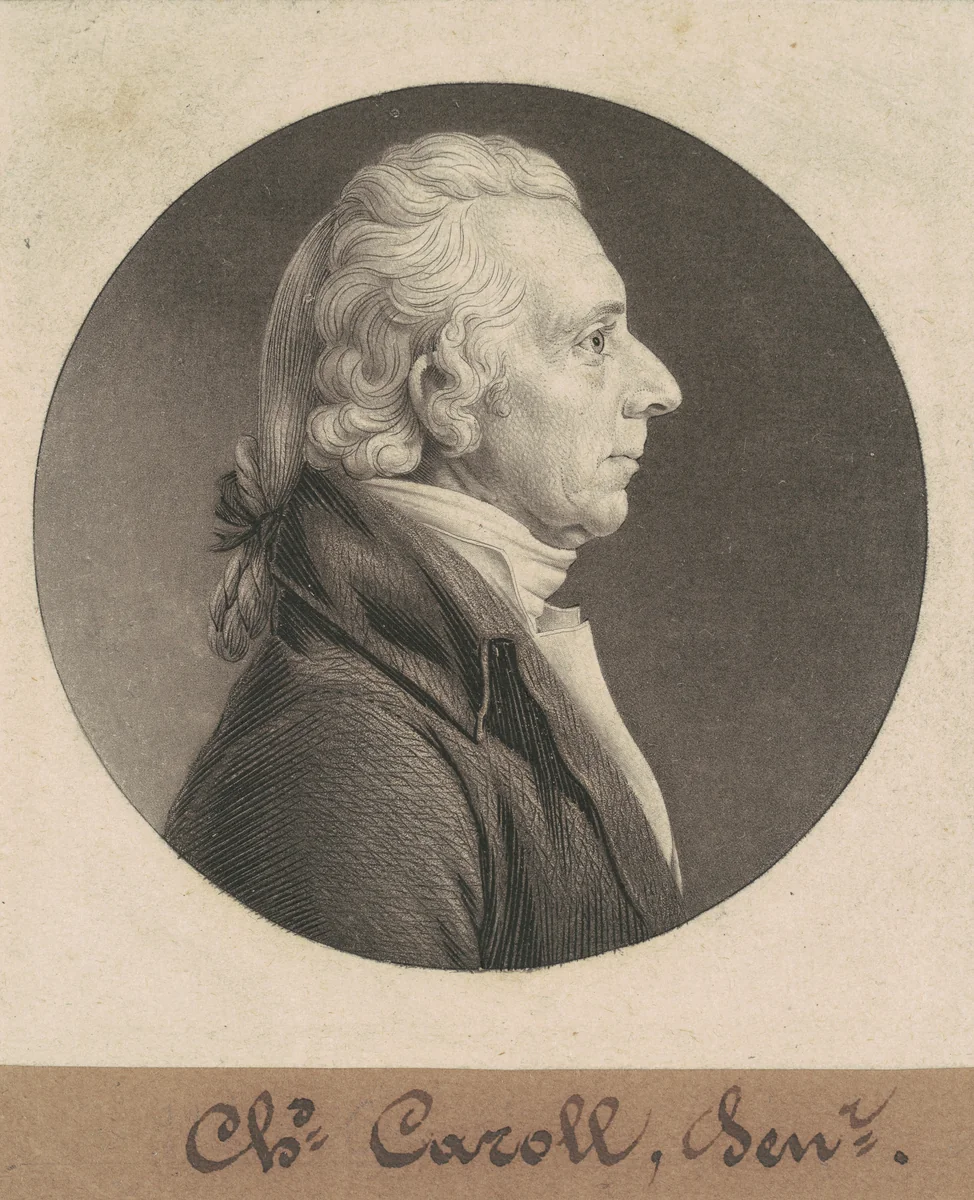 Charles Carroll by Charles B. J. Févret de Saint-Mémin, print, 1804