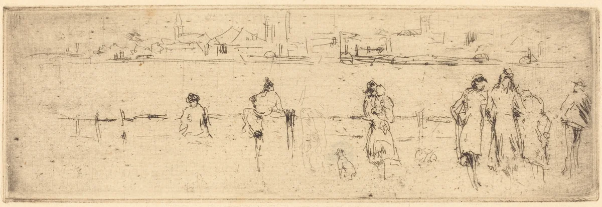 A Sketch of the Embankment by James McNeill Whistler, print, 1884-1886