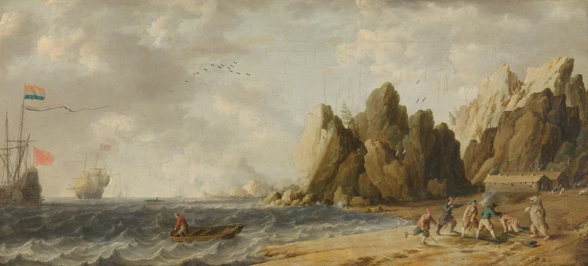 Imaginary Inlet in Southern Arctic Waters in Summer by Bonaventura Peeters, painting, 1640-1650