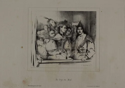 Theatre-Box at the Ball by Paul Gavarni, print, 1834