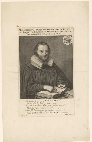 Portret van Johann Molitor by Philipp Kilian, print, 1638-1693